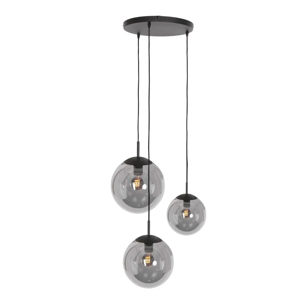 Steinhauer hanglamp bollique - 3 lichts - 40 x 200 cm - zwart