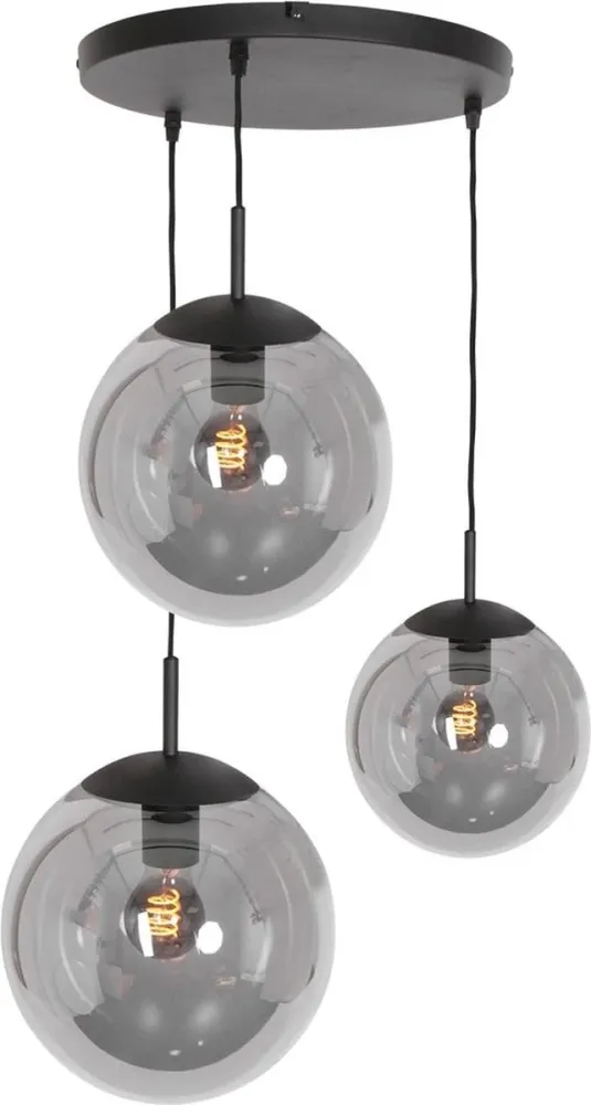 Steinhauer hanglamp bollique - 3 lichts - 40 x 200 cm - zwart