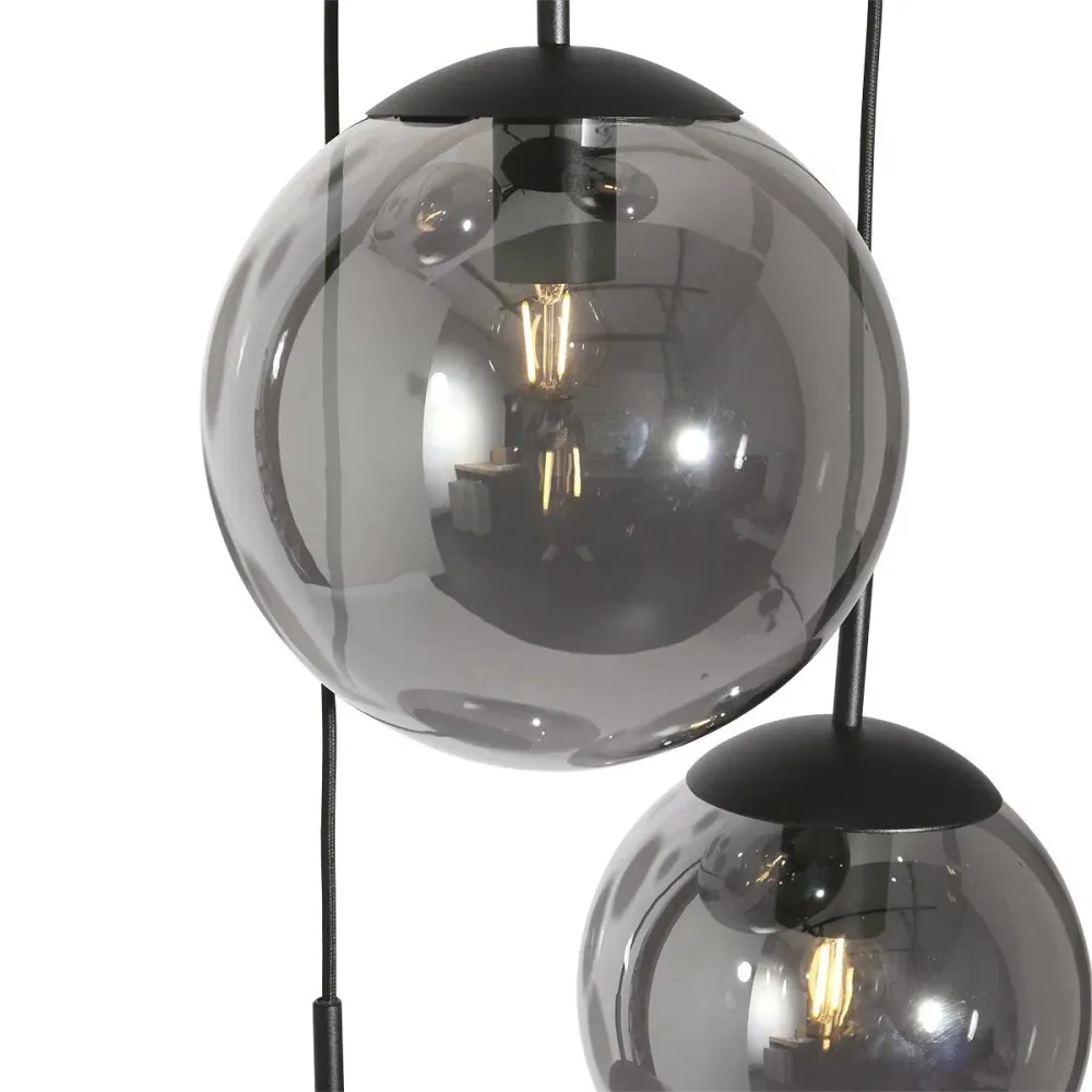 Steinhauer hanglamp bollique - 3 lichts - 40 x 200 cm - zwart