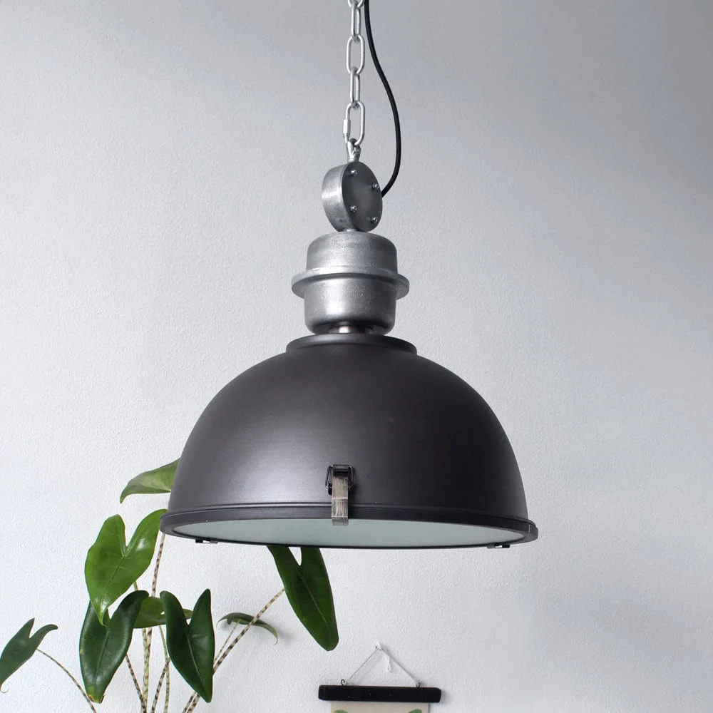 Steinhauer hanglamp industrieel - 1 lichts - 42x 145 cm - zwart