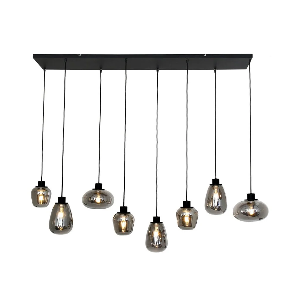 Steinhauer hanglamp reflexion - 8 lichts - 145x 160 cm - zwart