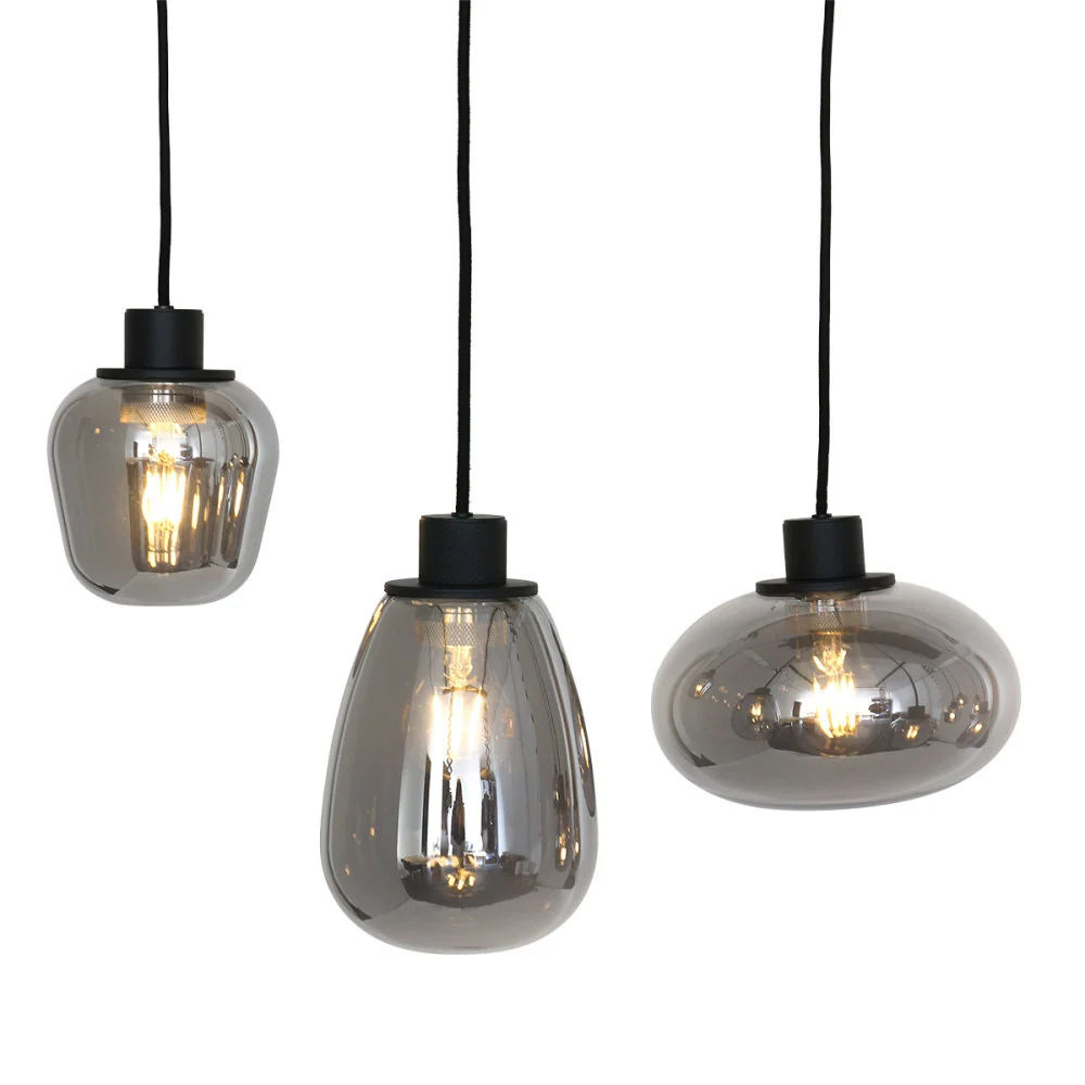Steinhauer hanglamp reflexion - 8 lichts - 145x 160 cm - zwart