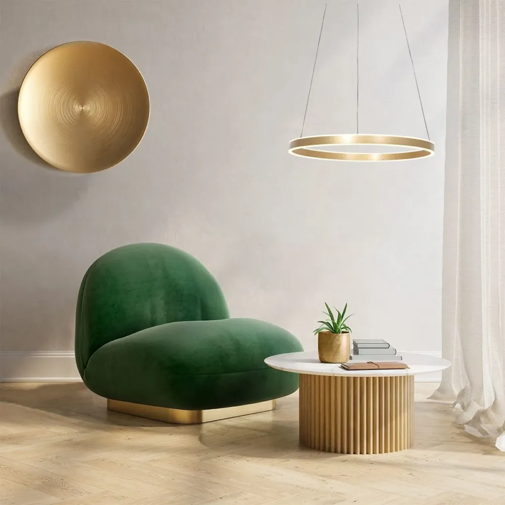 Steinhauer hanglamp Ringlux - 1 lichts - 60x 170 cm - mat goud