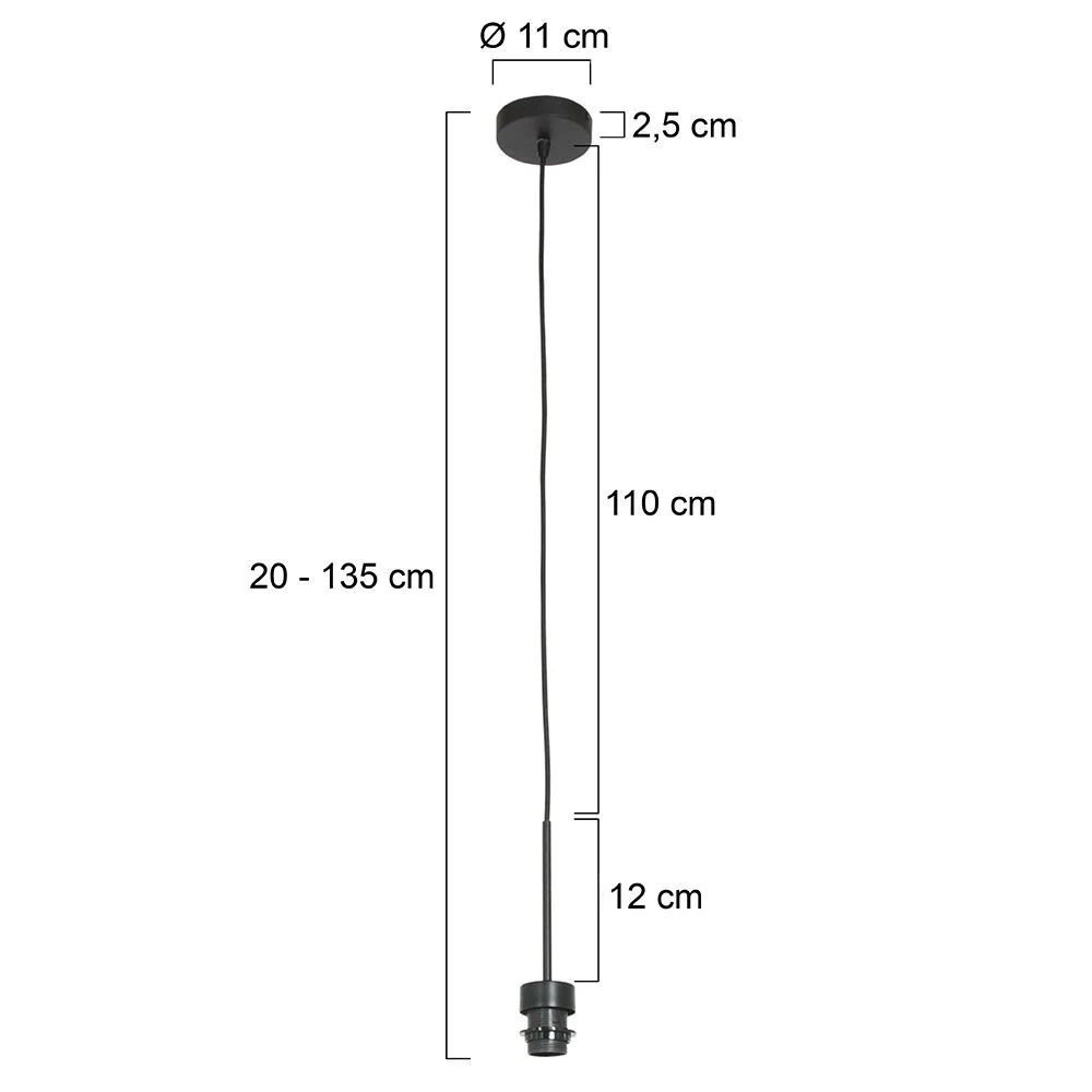 Steinhauer hanglamp Sparkled - 1 lichts - 14x 135 cm - zwart