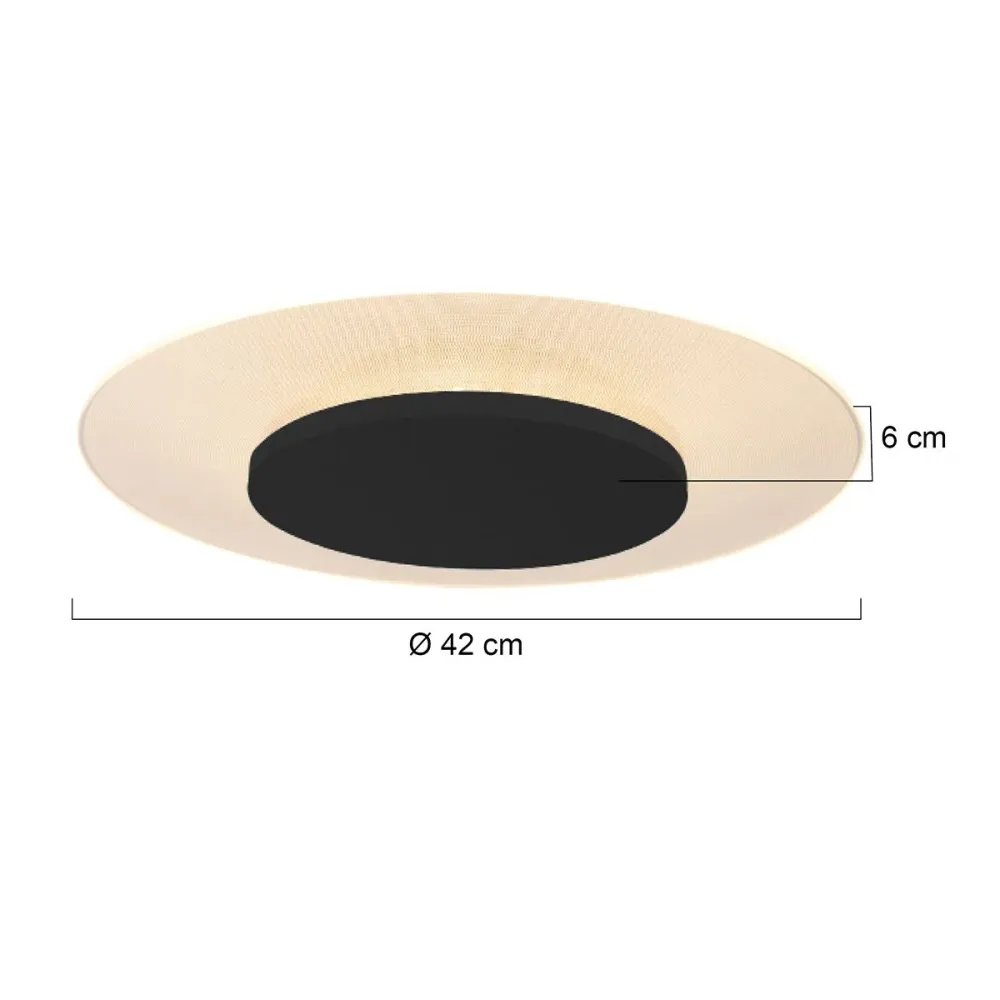 Steinhauer plafond - 42x 6 cm - zwart
