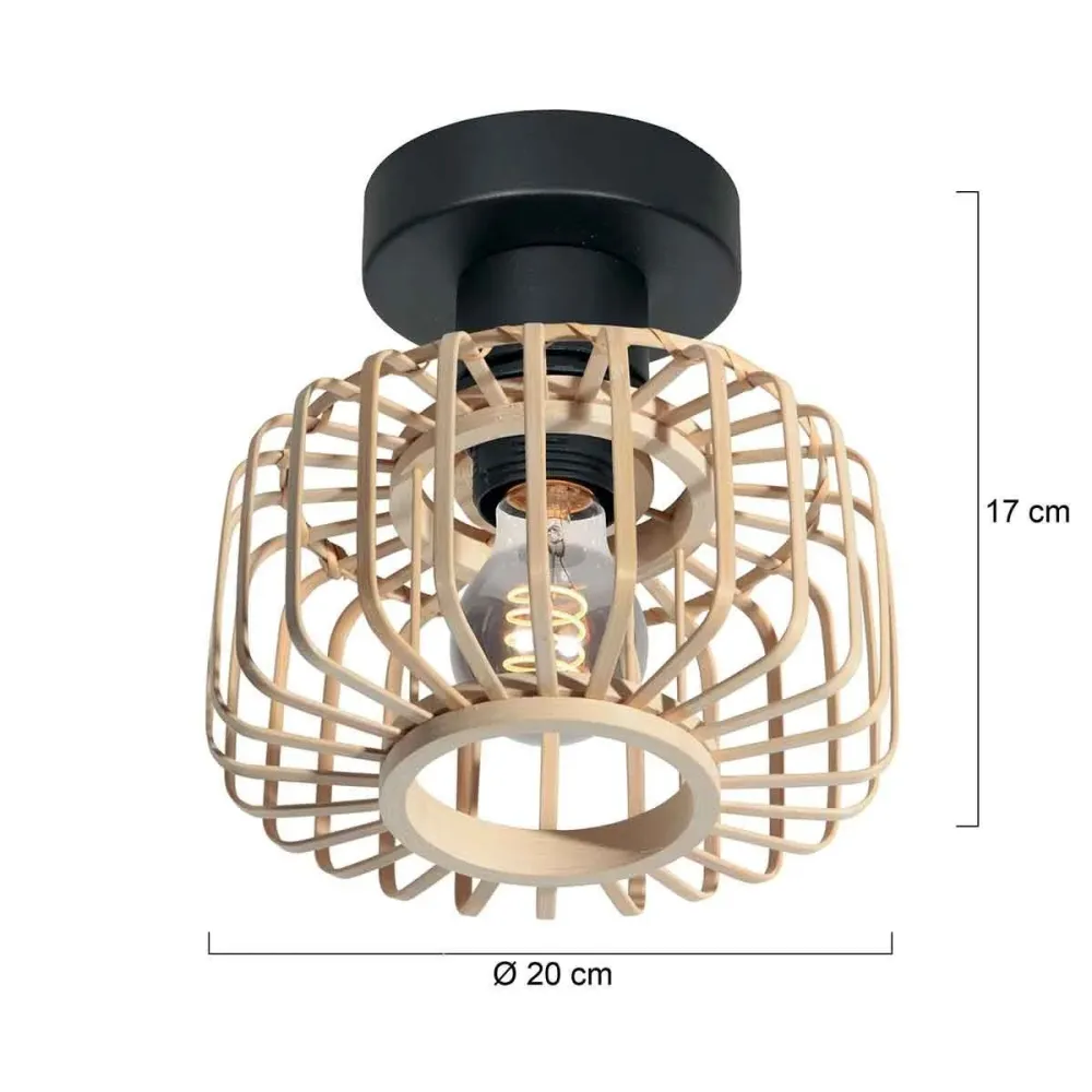 Steinhauer plafondlamp Bloeba - 1 lichts - 20x 17 cm - beige