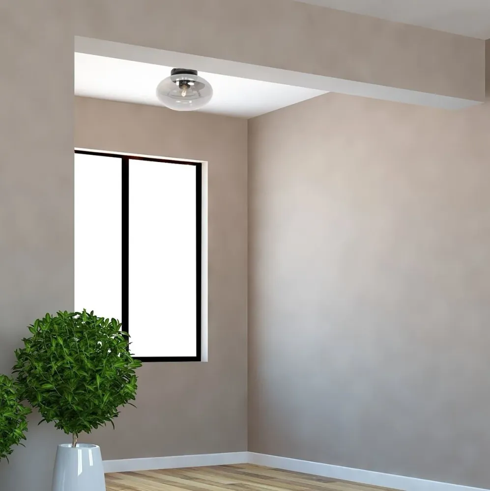 Steinhauer plafondlamp reflexion - 1 lichts - 25x 17 cm - zwart