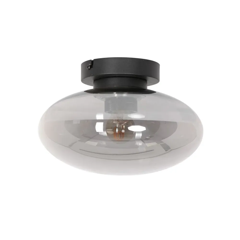 Steinhauer plafondlamp reflexion - 1 lichts - 25x 17 cm - zwart