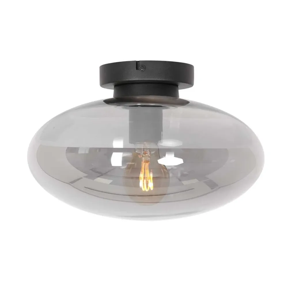 Steinhauer plafondlamp reflexion - 1 lichts - 30x 19.5 cm - zwart