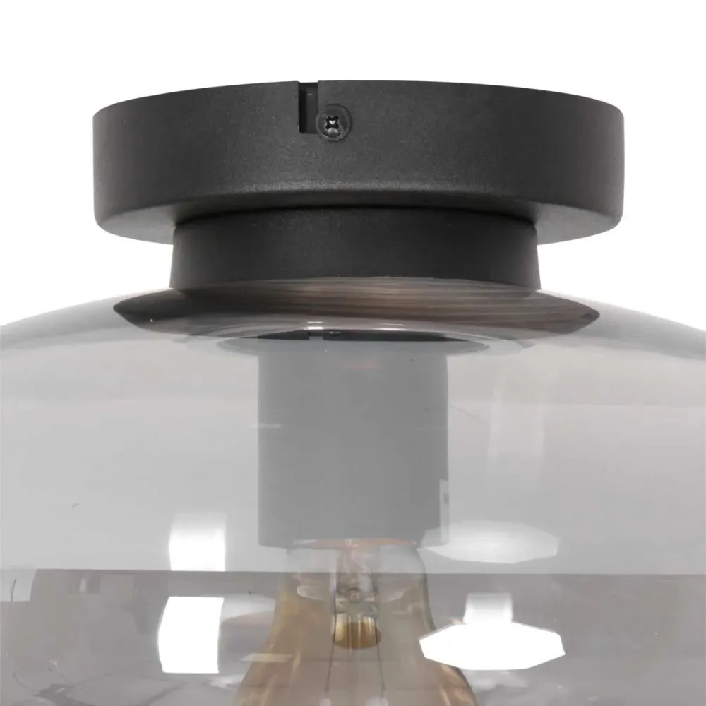 Steinhauer plafondlamp reflexion - 1 lichts - 30x 19.5 cm - zwart