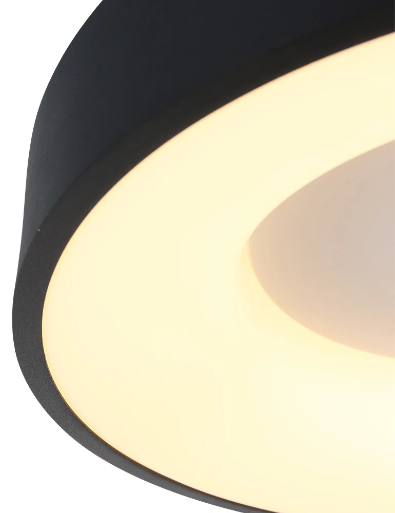 Steinhauer plafondlamp Ringlede - 1 lichts - 30x 9 cm - zwart