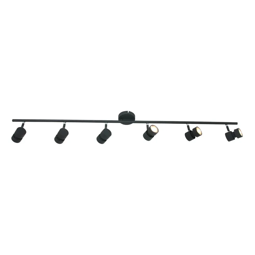 Steinhauer spot natasja - 6 lichts - 134x 12 cm - zwart