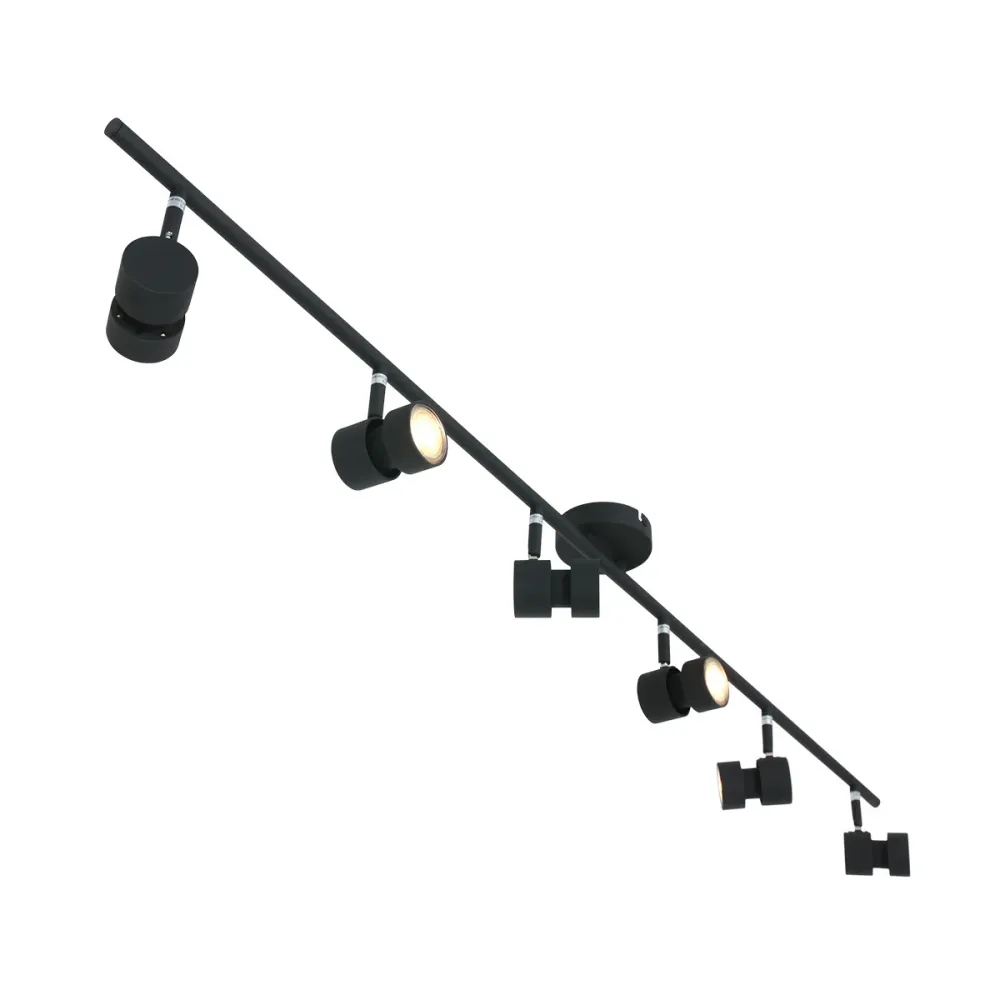 Steinhauer spot natasja - 6 lichts - 134x 12 cm - zwart
