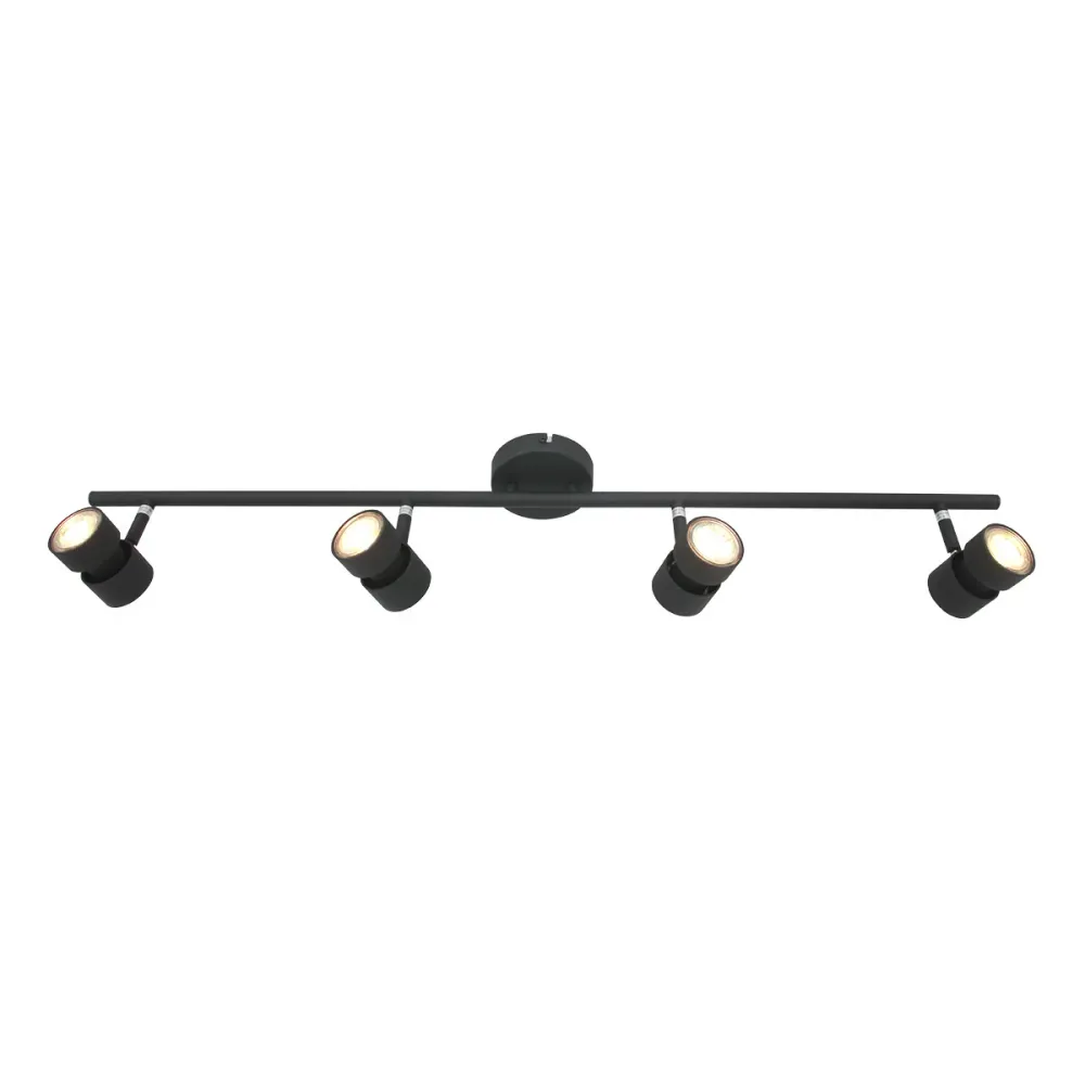 Steinhauer spot natasja - 4 lichts - 90x 12 cm - zwart