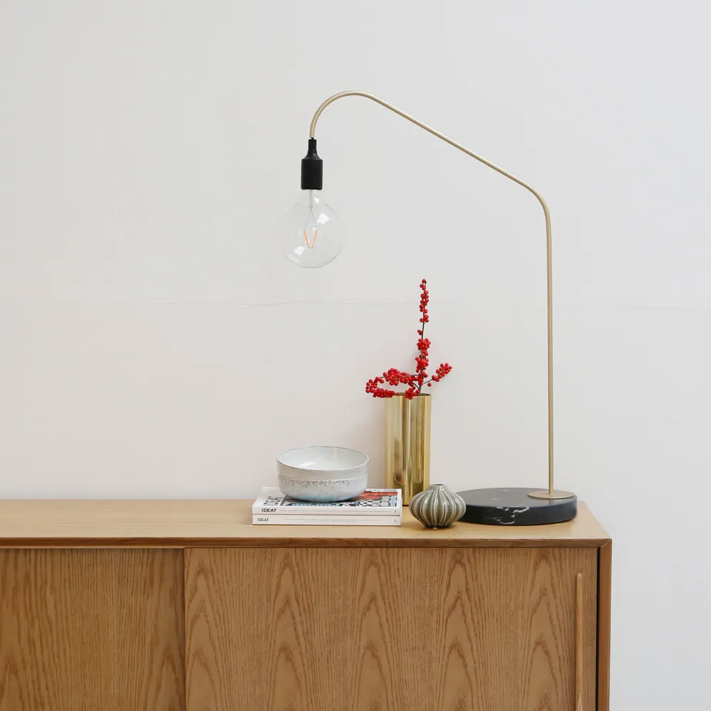 Tafellamp - Ellis - Goud/Zwart Marmer
