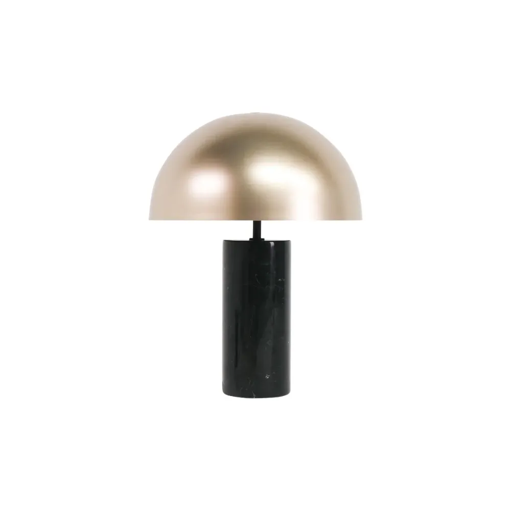 Tafellamp Mia - Messing Kap - Zwart Marmeren Voet - Ø40/H55cm