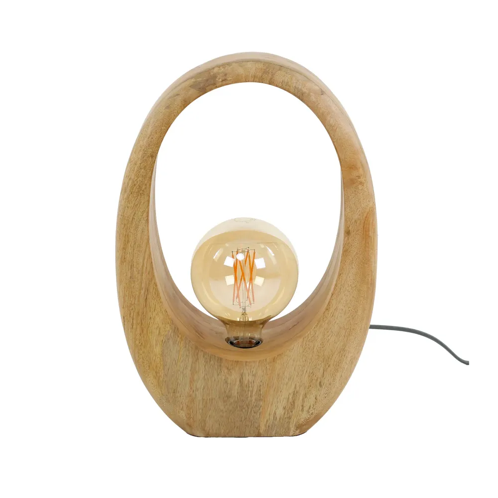 Tafellamp Ember - Bruin - Mangohout - 43 cm Tafellampen