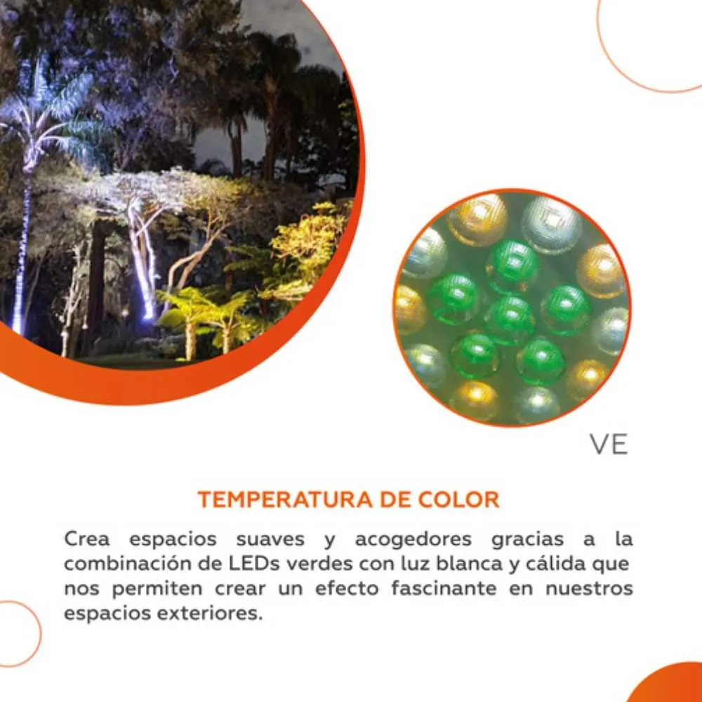 FOCO GU10 LED 6W LUZ DE LUNA COLOR VERDE BASE GU10 IP65 NO ATENUABLE TECNOLITE