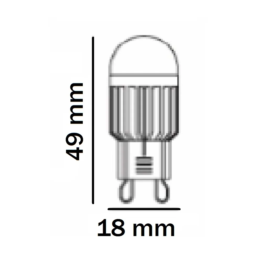 FOCO JCD LED AMPOLLETA 3 W LUZ CALIDA BRILLANTE BASE G9 ATENUABLE G9D-LED/3W/30 *** OFRECER LED-G9/BC *** TECNOLITE