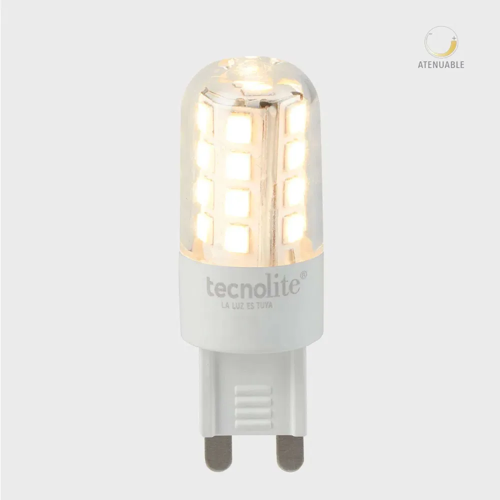 FOCO JCD LED AMPOLLETA 3 W LUZ CALIDA BRILLANTE BASE G9 ATENUABLE 3DG9LED30V300 TECNOLITE