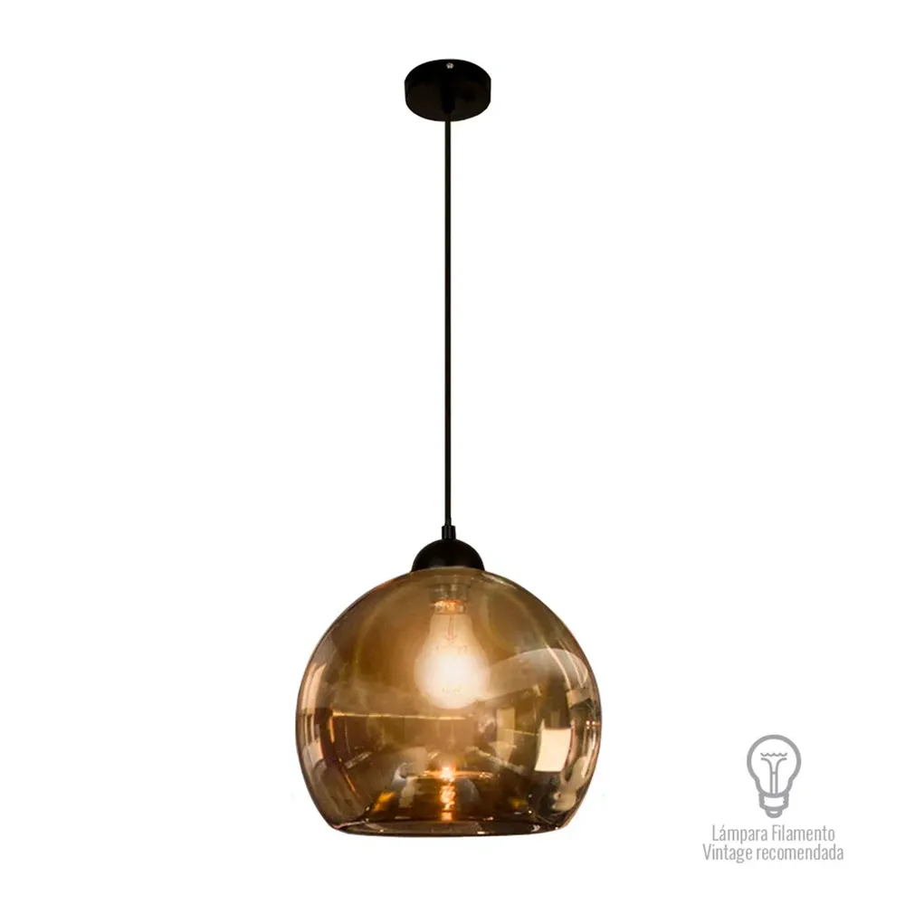 LAMPARA COLGANTE DE CRISTAL 1.50 M DE ALTURA POTENCIA MAX. 60 W 1 BASE E27 NO INCLUYE FOCO 60CTL8172MVCA TECNOLITE