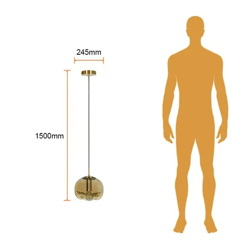 LAMPARA COLGANTE DE CRISTAL 1.50 M DE ALTURA POTENCIA MAX. 60 W 1 BASE E27 NO INCLUYE FOCO 60CTL8280MVDCA TECNOLITE