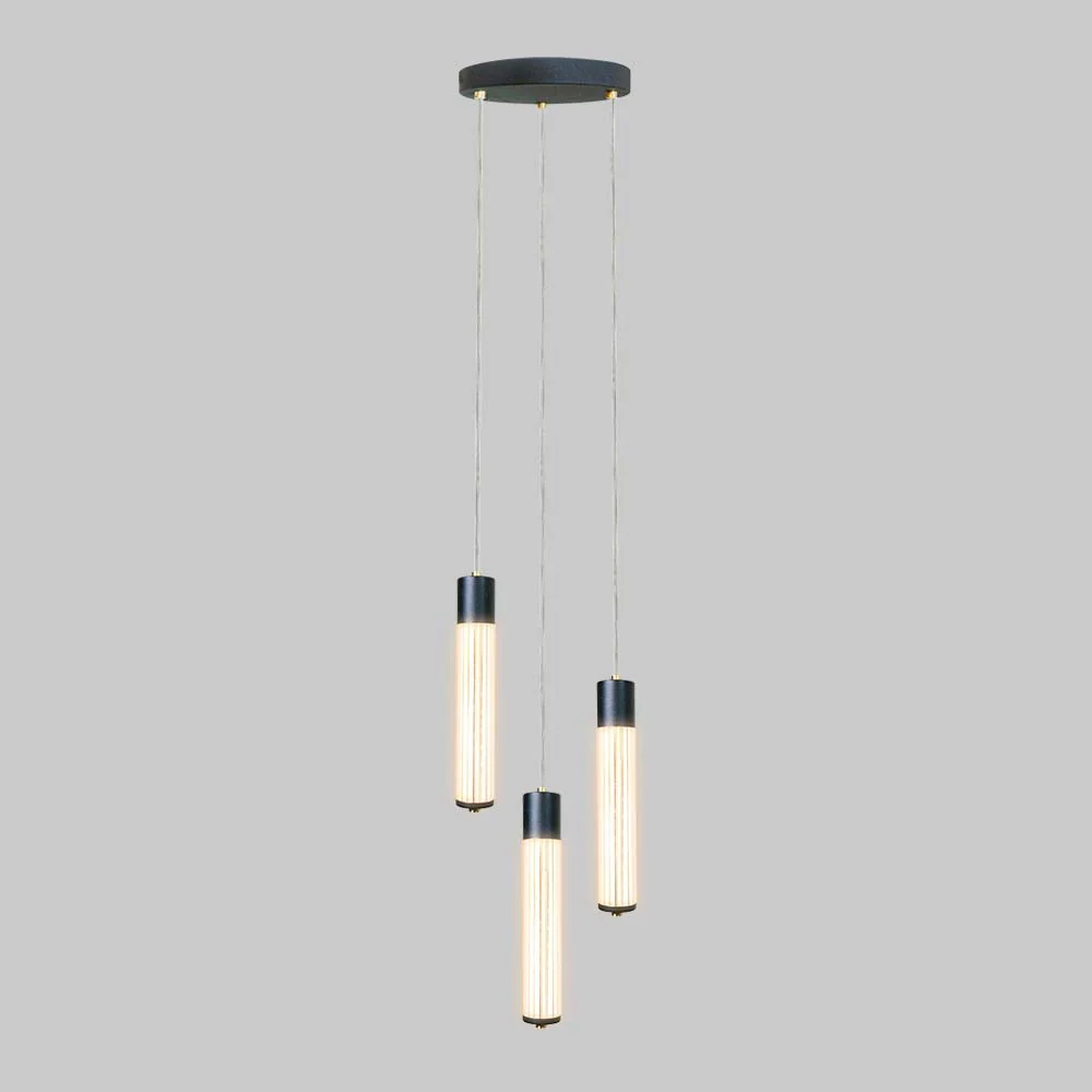 LAMPARA COLGANTE LED DE ACRILICO 1.50 M DE ALTURA 17 W LUZ CALIDA BRILLANTE 3 PANTALLAS NO ATENUABLE TECNOLITE
