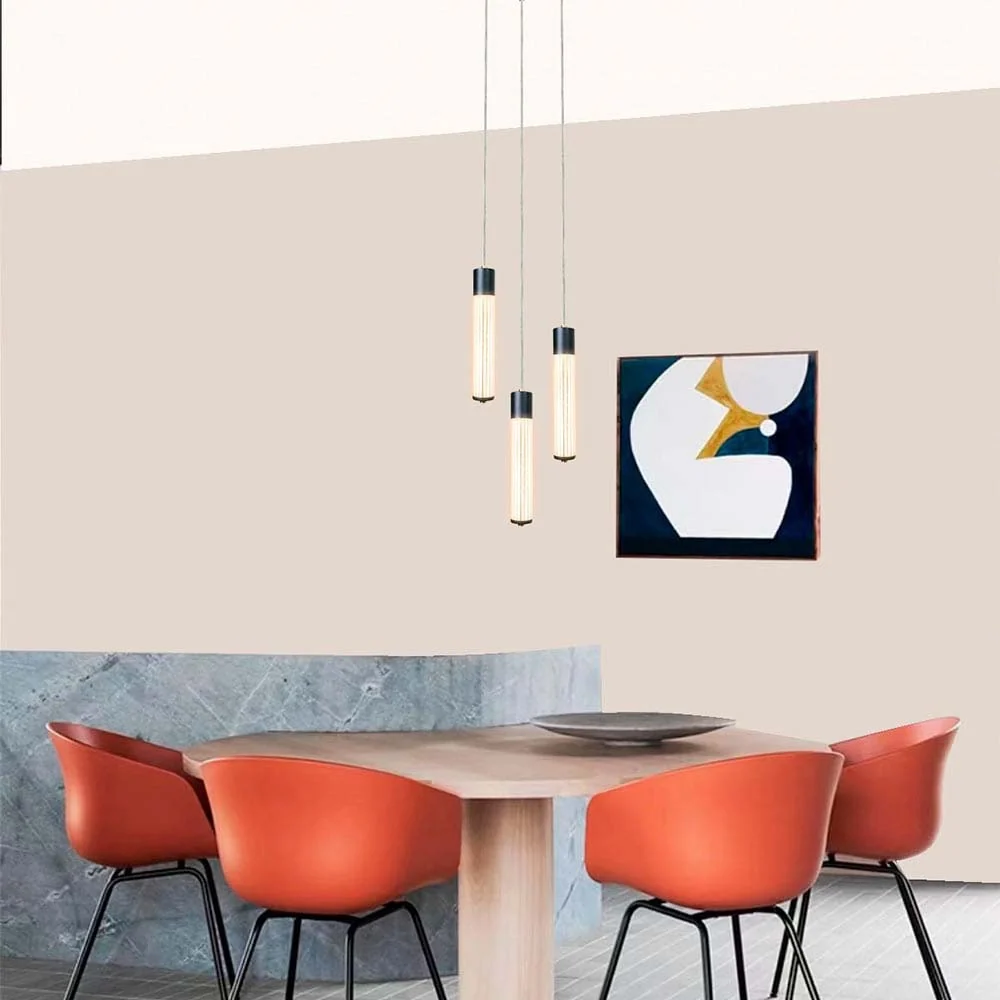 LAMPARA COLGANTE LED DE ACRILICO 1.50 M DE ALTURA 17 W LUZ CALIDA BRILLANTE 3 PANTALLAS NO ATENUABLE TECNOLITE