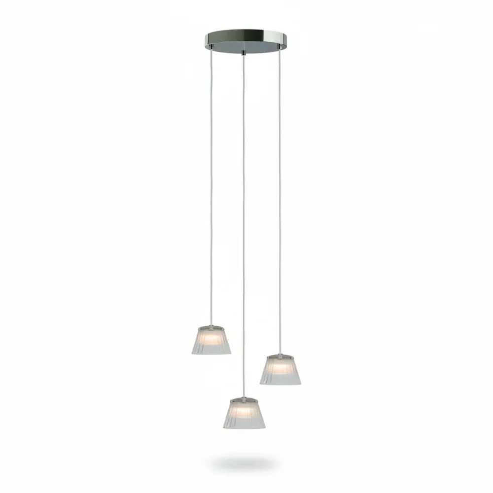 LAMPARA COLGANTE LED DE ACRILICO 1.50 M DE ALTURA 15.5 W LUZ CALIDA BRILLANTE 3 PANTALLAS NO ATENUABLE TECNOLITE