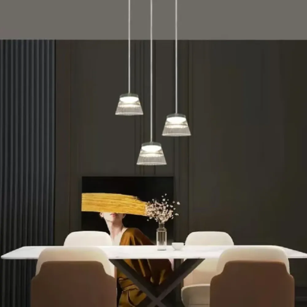 LAMPARA COLGANTE LED DE ACRILICO 1.50 M DE ALTURA 15.5 W LUZ CALIDA BRILLANTE 3 PANTALLAS NO ATENUABLE TECNOLITE