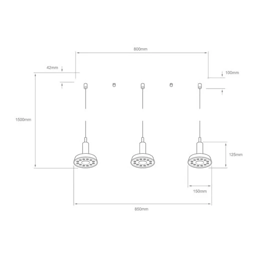 LAMPARA COLGANTE LED DE METAL 1.50 M DE ALTURA 35 W LUZ CALIDA BRILLANTE NO ATENUABLE LED INTEGRADO 35CTLLED013MV30B TECNO...