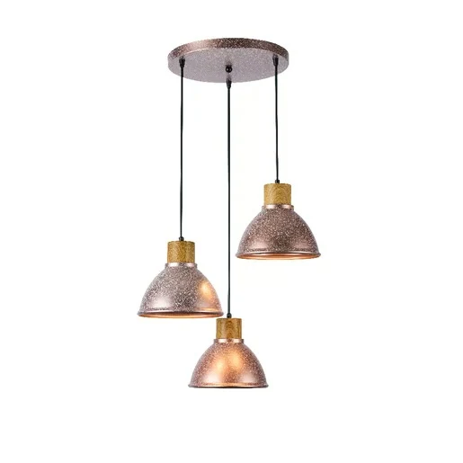 LAMPARA COLGANTE DE METAL 1.53 M DE ALTURA POTENCIA MAX. 180 W 3 BASES E27 NO INCLUYE FOCOS 180CTL3313MVMRS TECNOLITE