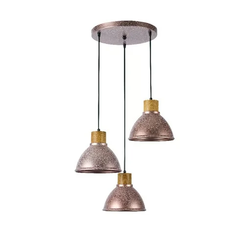 LAMPARA COLGANTE DE METAL 1.53 M DE ALTURA POTENCIA MAX. 180 W 3 BASES E27 NO INCLUYE FOCOS 180CTL3313MVMRS TECNOLITE