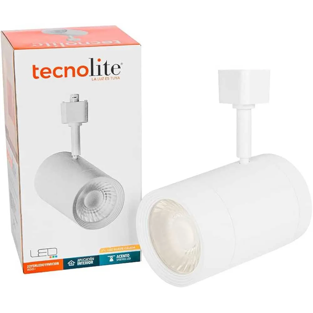 LAMPARA DE INTERIOR SPOT LED PARA RIEL 22 W LUZ CALIDA BRILLANTE 22YSNLED019MV30B TECNOLITE