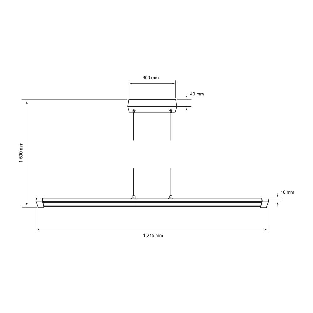 LAMPARA LINEAL COLGANTE LED DE METAL 1.21 M DE LONGITUD 48 W LUZ CALIDA BRILLANTE IRC 90 NO ATENUABLE TECNOLITE