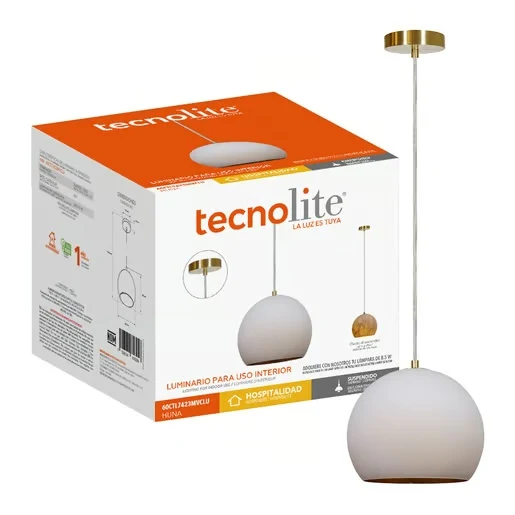 LAMPARA DE LUNA COLGANTE 1.50 M DE ALTURA POTENCIA MAX. 60 W 1 BASE E27 NO INCLUYE FOCO 60CTL7423MVCLU TECNOLITE