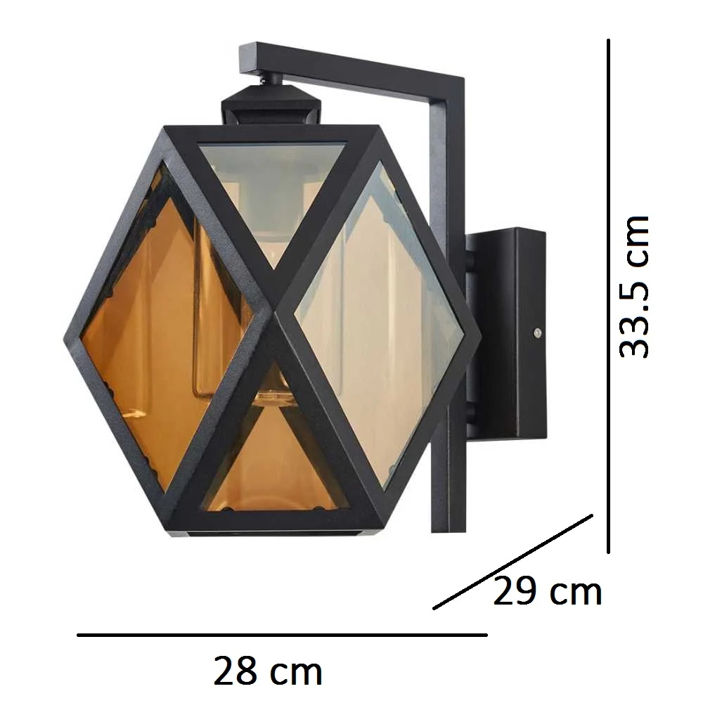 LAMPARA DE PARED ARBOTANTE CRISTAL EXTERIOR POTENCIA MAX. 60 W 1 BASE E27 IP54 IK05 NO INCLUYE FOCO TECNOLITE