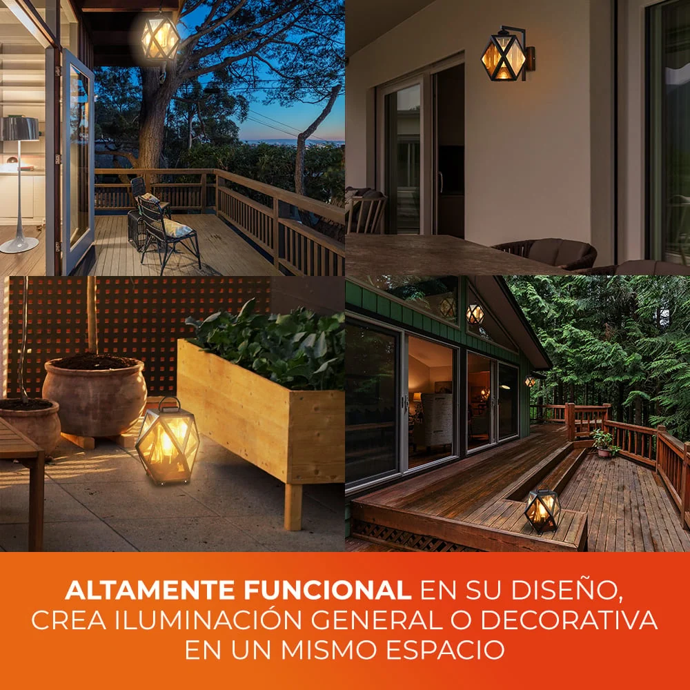 LAMPARA DE PARED ARBOTANTE CRISTAL EXTERIOR POTENCIA MAX. 60 W 1 BASE E27 IP54 IK05 NO INCLUYE FOCO TECNOLITE