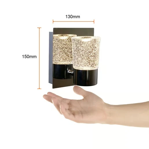 LAMPARA DE PARED ARBOTANTE CRISTAL LED 5.5 W LUZ CALIDA BRILLANTE NO ATENUABLE TECNOLITE