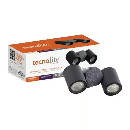 LAMPARA DE PARED ARBOTANTE EXTERIOR 2 BASES GU10 DIRIGIBLES IP54 IK08 NO INCLUYE FOCOS TECNOLITE