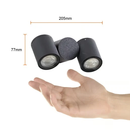 LAMPARA DE PARED ARBOTANTE EXTERIOR 2 BASES GU10 DIRIGIBLES IP54 IK08 NO INCLUYE FOCOS TECNOLITE