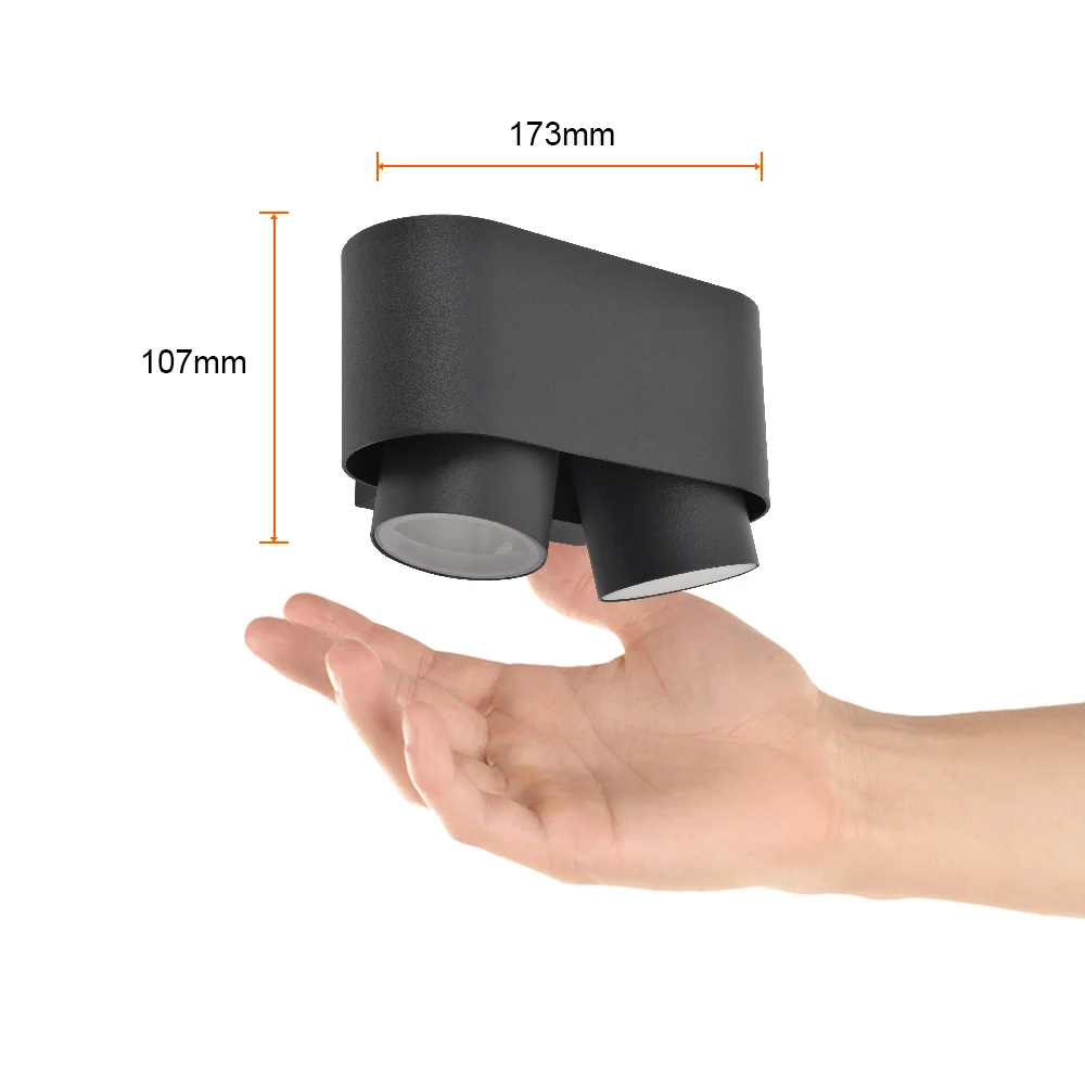 LAMPARA DE PARED ARBOTANTE EXTERIOR POTENCIA MAX. 12 W 2 BASES GU10 DIRIGIBLE IP44 NO INCLUYE FOCOS TECNOLITE