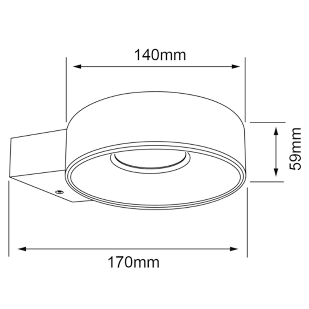 LAMPARA DE PARED ARBOTANTE LED EXTERIOR 8 W LUZ CALIDA BRILLANTE IP65 NO ATENUABLE LED INTEGRADO 8HLED1180MV30N TECNOLITE