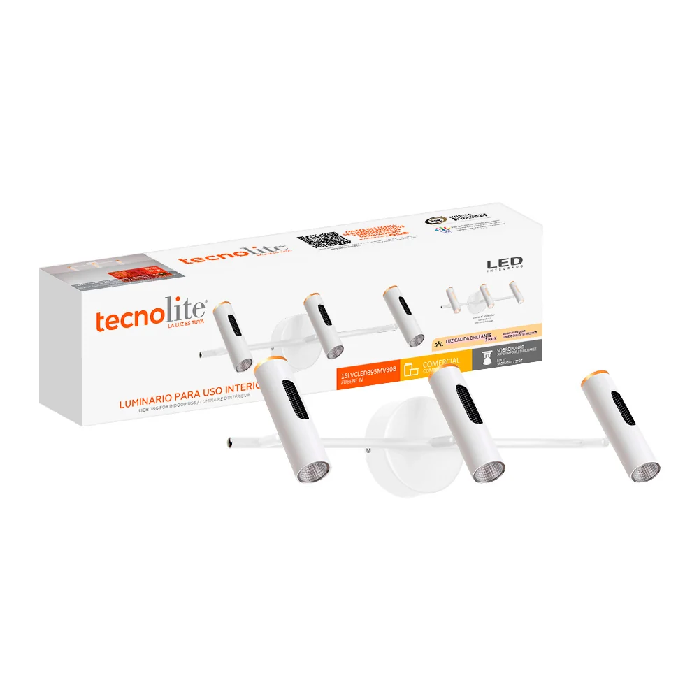 LAMPARA DE PARED ARBOTANTE LED 15 W LUZ CALIDA BRILLANTE DIRECTA E INDIRECTA DIRIGIBLE IRC 90 NO ATENUABLE 15LVCLED895MV30...