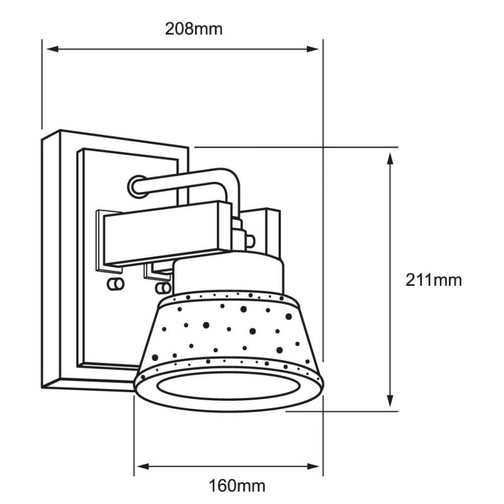 LAMPARA DE PARED ARBOTANTE TIPO FAROL LED EXTERIOR 6 W LUZ CALIDA BRILLANTE IRC 90 IP44 NO ATENUABLE LED INTEGRADO TECNOLITE