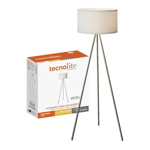 LAMPARA DE PIE TRIPODE DE ACERO POTENCIA MAX. 60 W BASE E27 NO INCLUYE FOCO TECNOLITE