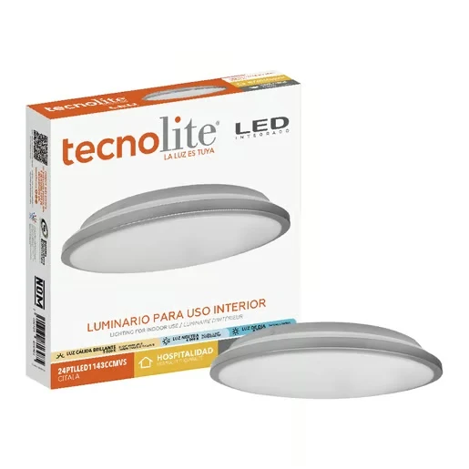 LAMPARA PLAFON LED TECHO 24 W LUZ BLANCA AJUSTABLE GRAN FORMATO NO ATENUABLE 24PTLLED1144CCMVS TECNOLITE