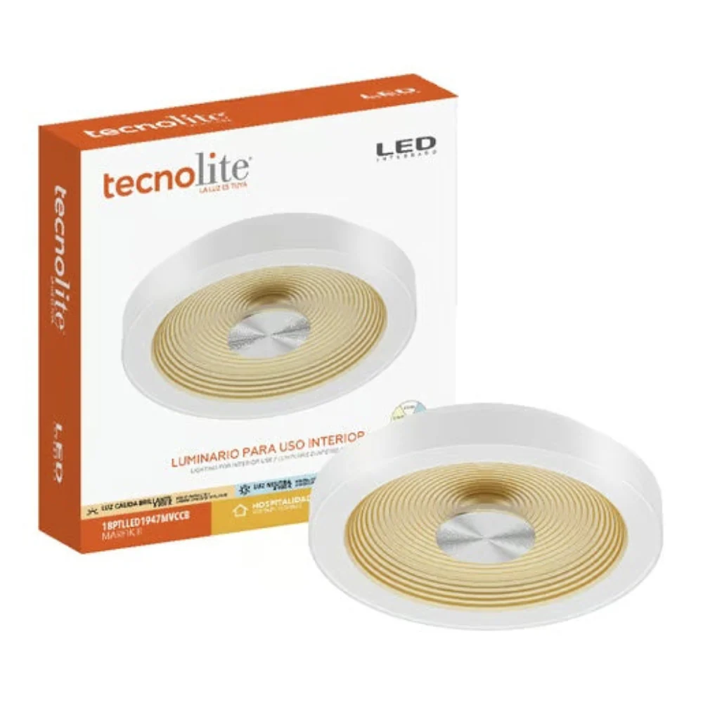 LAMPARA PLAFON LED TECHO 18 W LUZ BLANCA AJUSTABLE IP54 IK06 NO ATENUABLE 18PTLLED1947MVCCB TECNOLITE