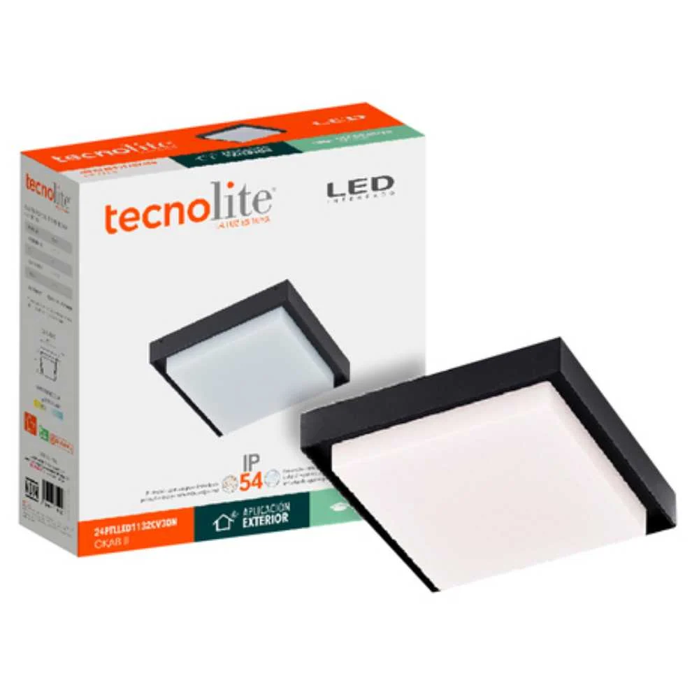 LAMPARA PLAFON LED TECHO 24 W LUZ CALIDA BRILLANTE IP54 IK05 INTERIOR Y EXTERIOR LED INTEGRADO 24PTLLED1132CV30N TECNOLITE