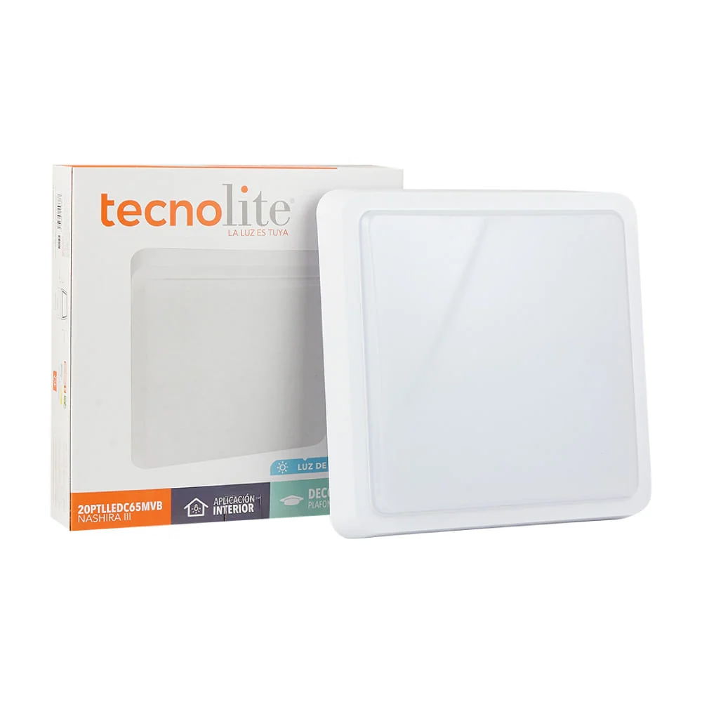 LAMPARA PLAFON LED TECHO 20 W LUZ DE DIA INTERIORES NO ATENUABLE LED INTEGRADO 20PTLLEDC65MVB TECNOLITE